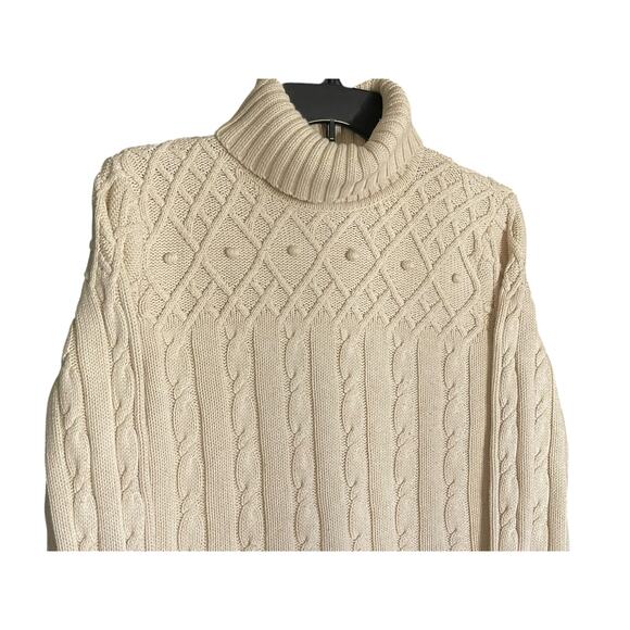 Jeanne Pierre Cream 100% Cotton Knit Sweater Size Small - Picture 2 of 6